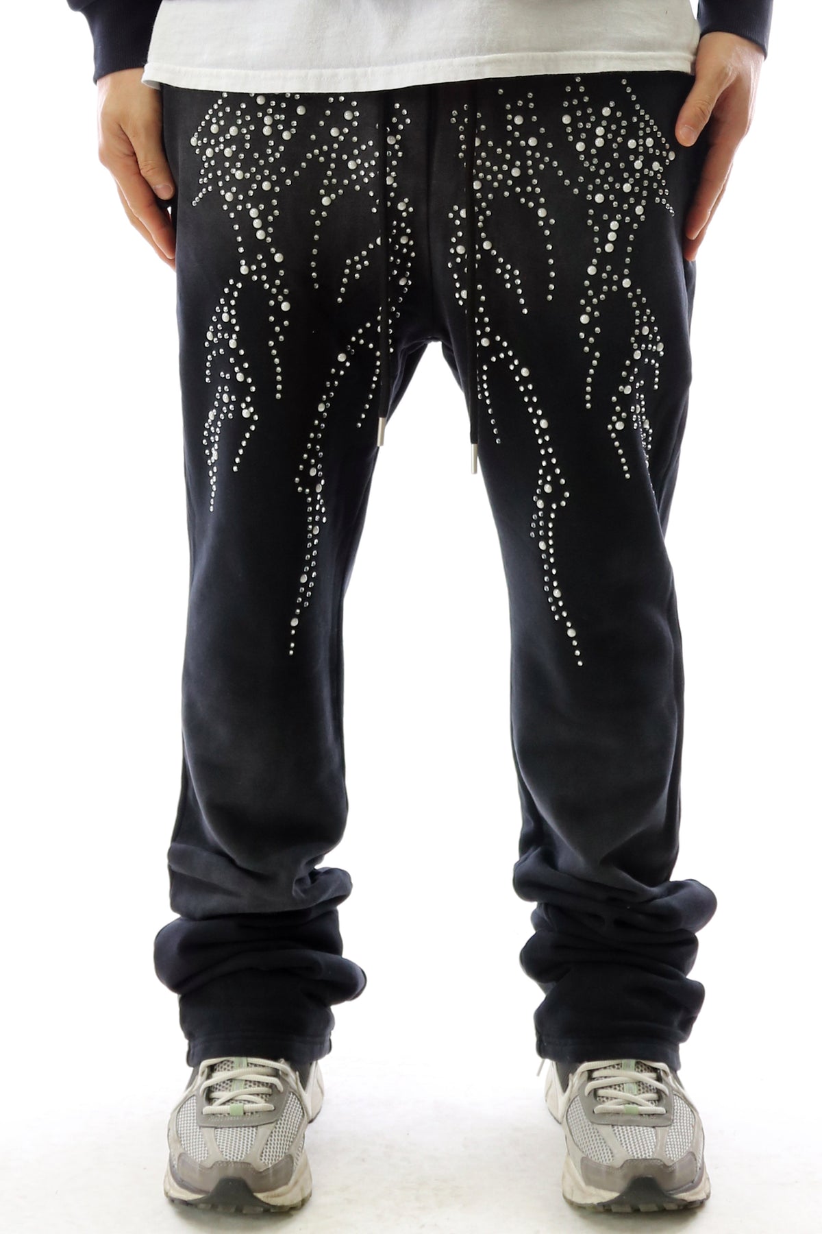 PANTHEON Washed French Terry Stacked Jogger Pants