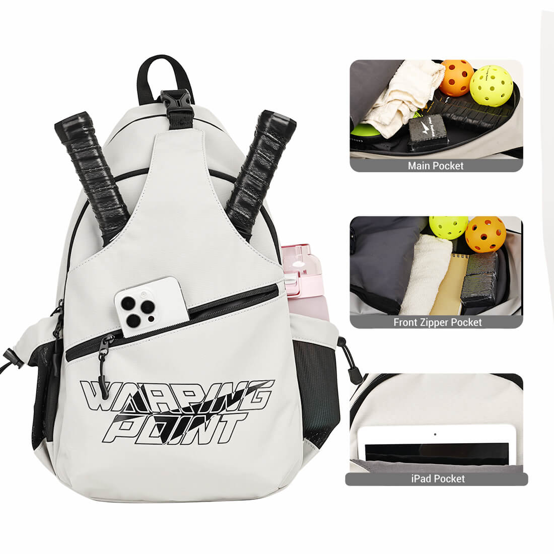 Pickleball Sling Bag - Grey