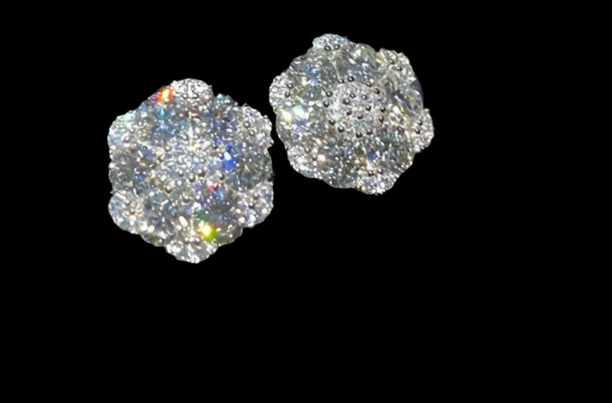 VVS Moissanite iced out Earrings pass diamond test