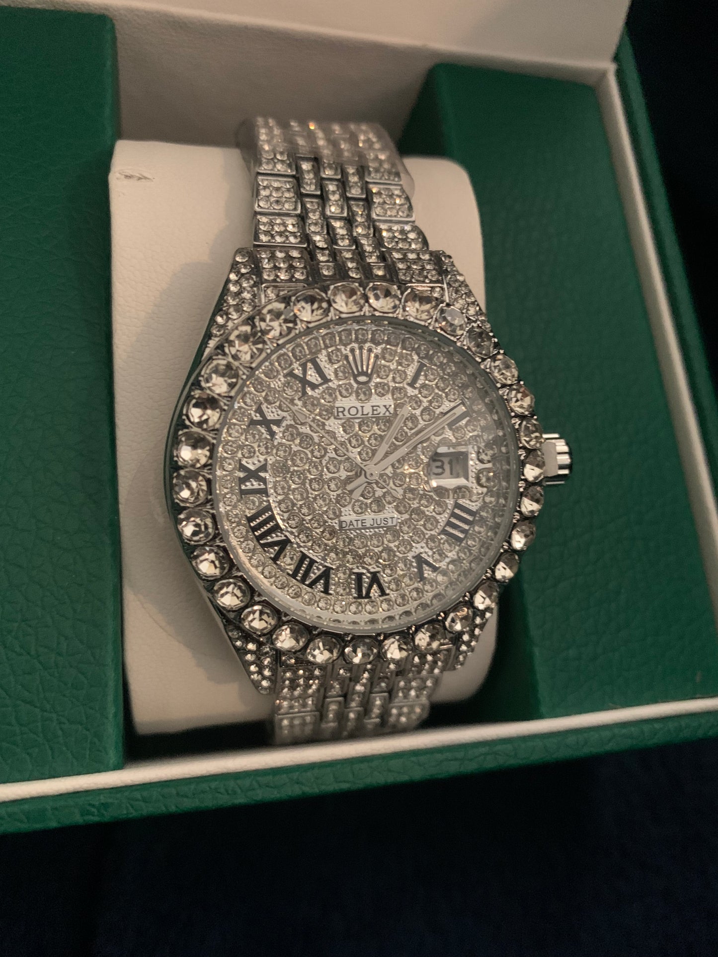 VVS Lab Diamond Rolex Watch silver Designer “Pass Diamond Test”