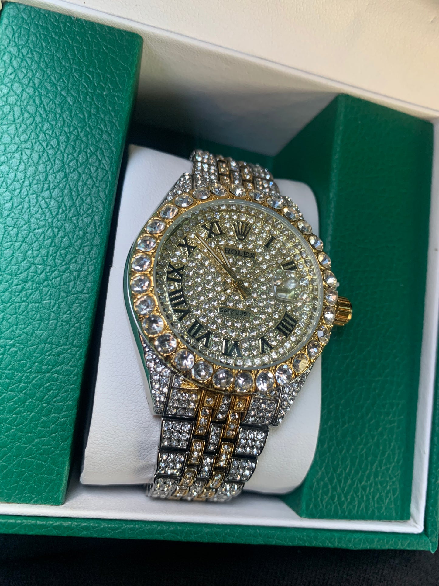VVS Lab Diamond Rolex Watch Gold/silver Designer “Pass Diamond Test”