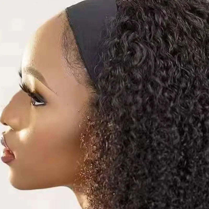 High-end real hair wig realistic hairline 100% pure human hair ice silk hairband