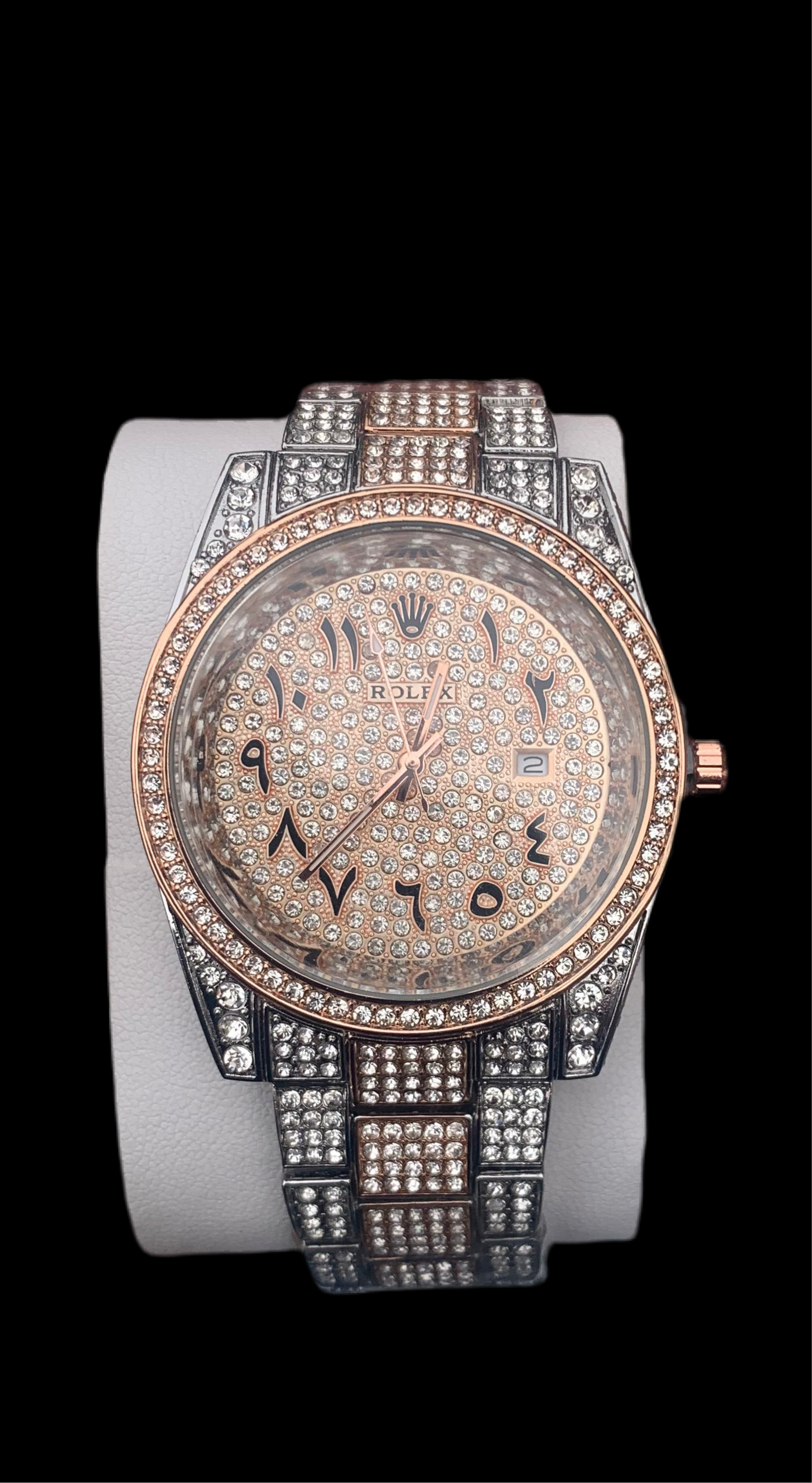 VVS Lab Diamond Rolex Watch Rose Gold silver Designer  “Pass Diamond Test”