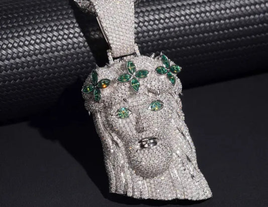 Jesus pendant Lab Made Diamonds passes diamond tester