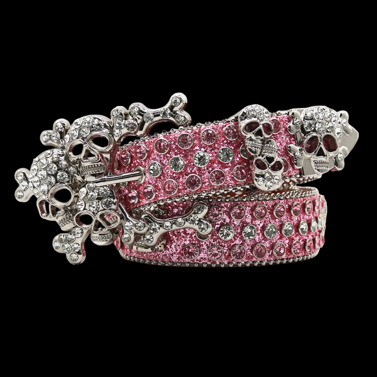 💀 Ikonic Fashions Rhinestone Skull Belt – Western Bling, Unleashed