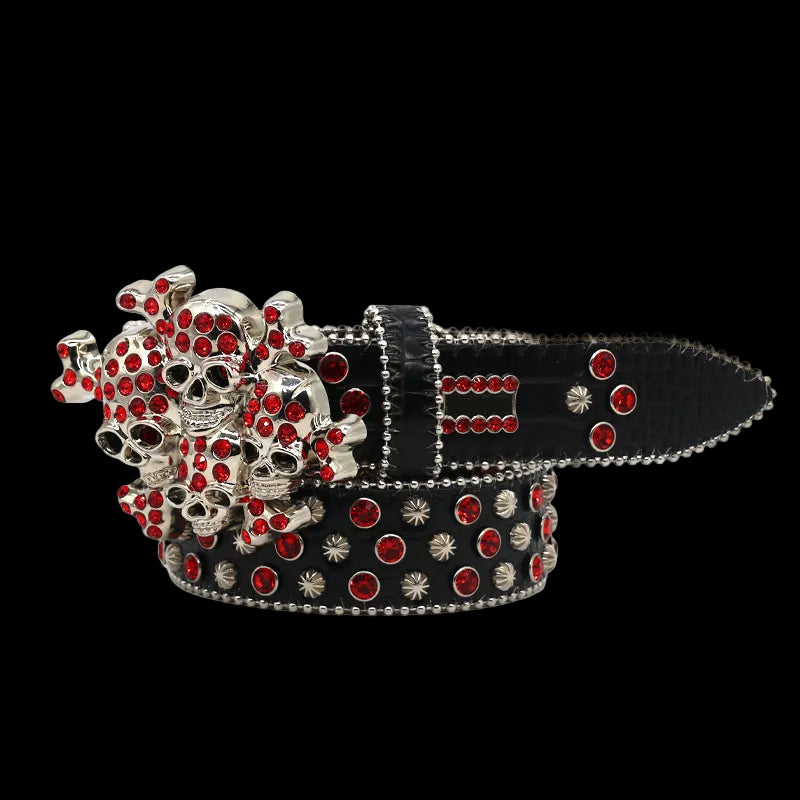 💀 Ikonic Fashions Rhinestone Skull Belt – Western Bling, Unleashed