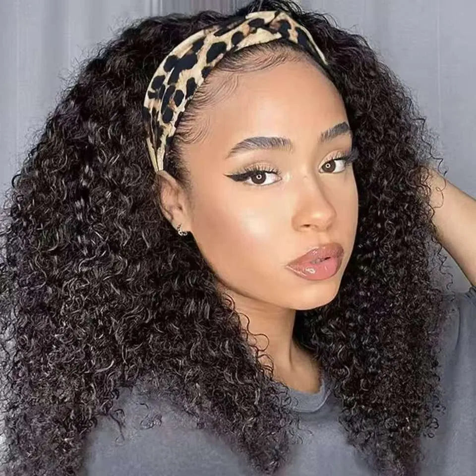 High-end real hair wig realistic hairline 100% pure human hair ice silk hairband