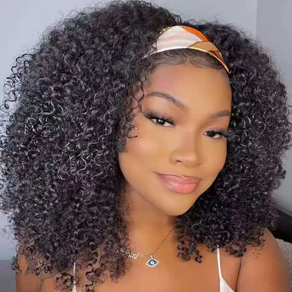 High-end real hair wig realistic hairline 100% pure human hair ice silk hairband