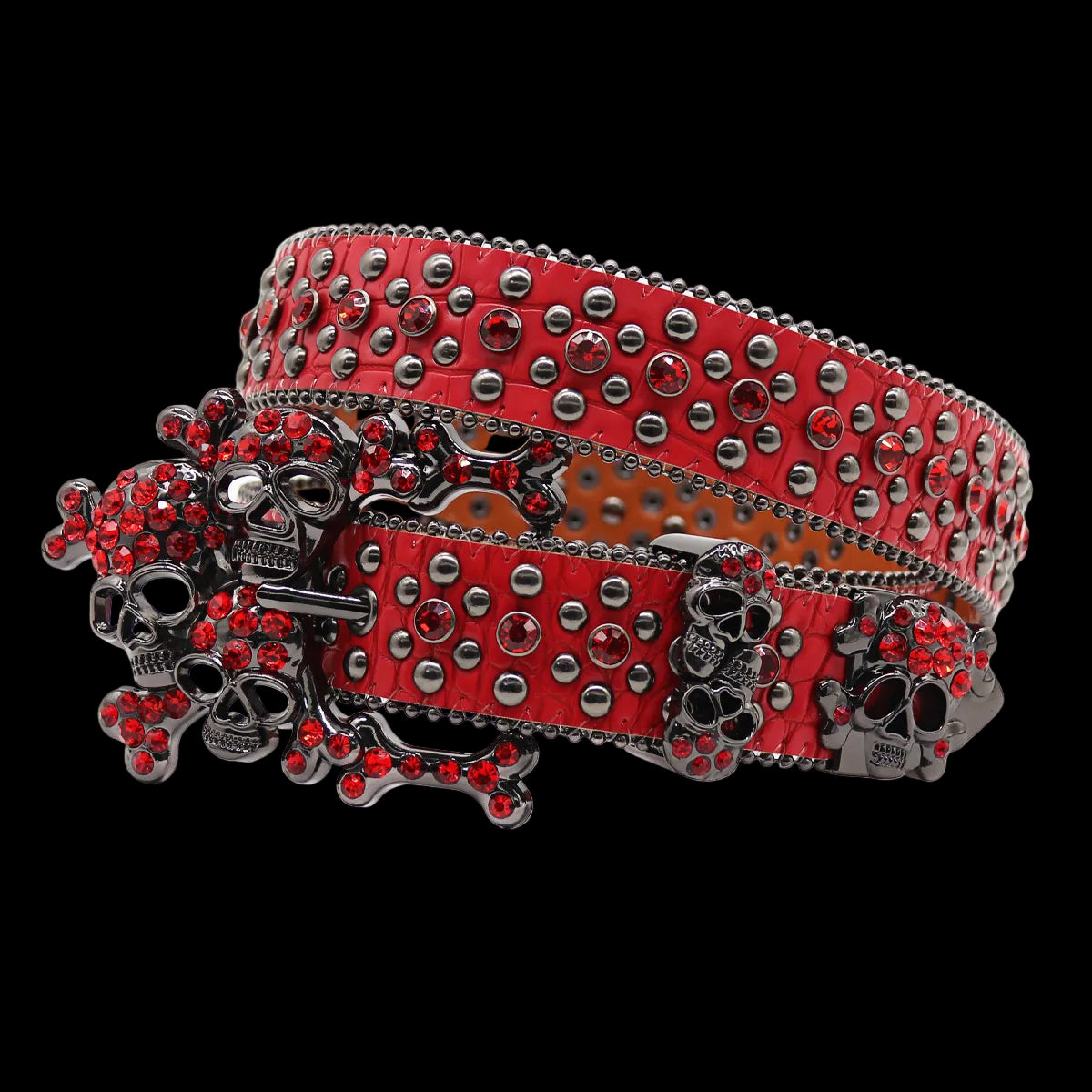 💀 Ikonic Fashions Rhinestone Skull Belt – Western Bling, Unleashed