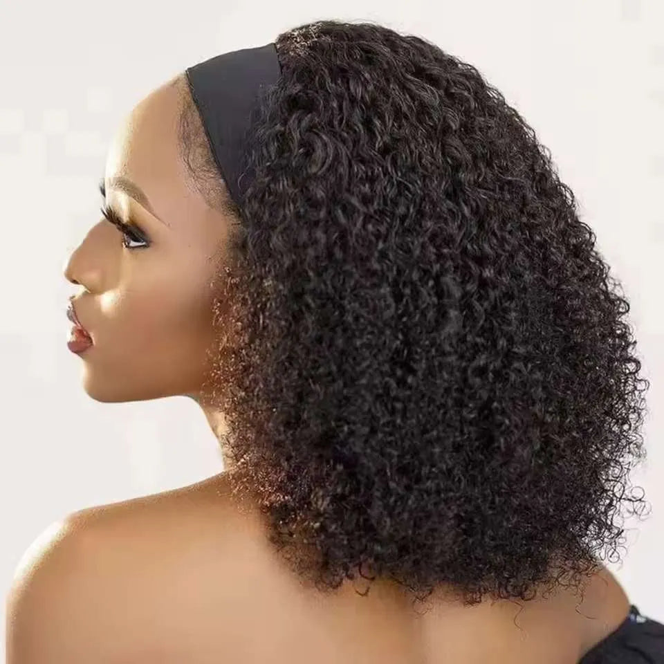 High-end real hair wig realistic hairline 100% pure human hair ice silk hairband