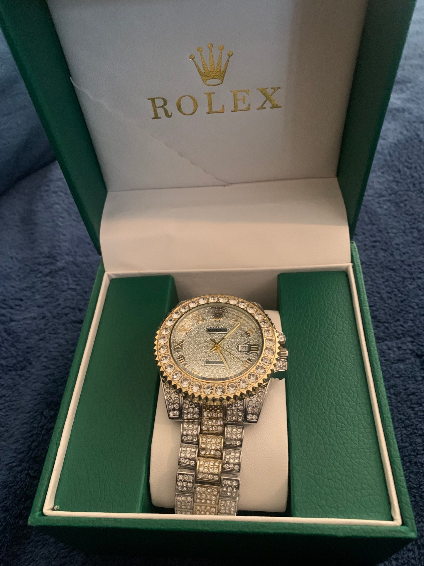 VVS Lab Diamond Rolex Watch Gold/silver Designer  “Pass Diamond Test”