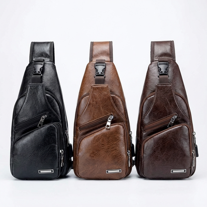Men's Vegan Leather Sling Bag – Urban Commuter Carry