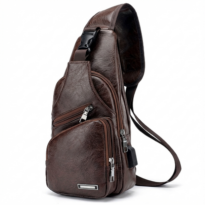 Men's Vegan Leather Sling Bag – Urban Commuter Carry