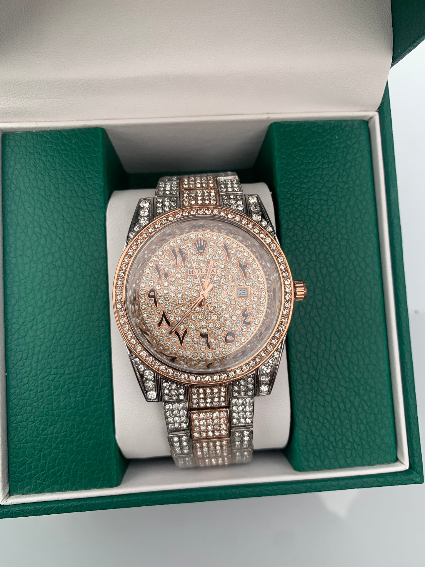 VVS Lab Diamond Rolex Watch Rose Gold silver Designer  “Pass Diamond Test”