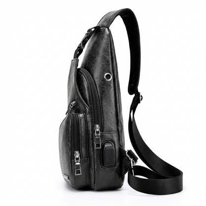 Men's Vegan Leather Sling Bag – Urban Commuter Carry