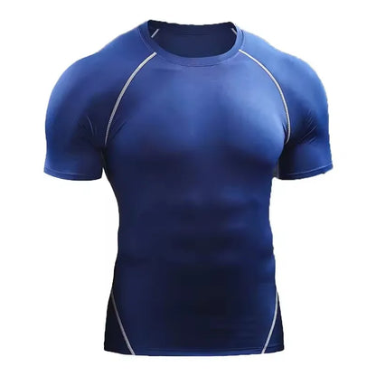 Men's Compression T-Shirt Summer Sportswear Running T shirt Elastic Quick Dry Sport Tops Tee Athletic Gym Workout T Shirts Men