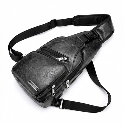 Men's Vegan Leather Sling Bag – Urban Commuter Carry