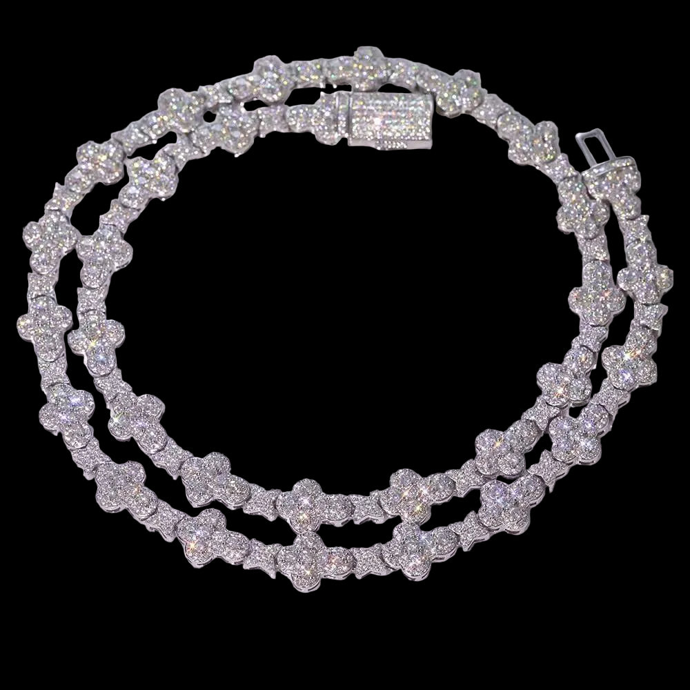 VVS Moissanite Gold Silver Cross Bracelet 925 Sterling Silver Bracelet "pass diamond test"