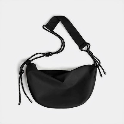 Casually Knotted Nylon Crescent Sling Bag