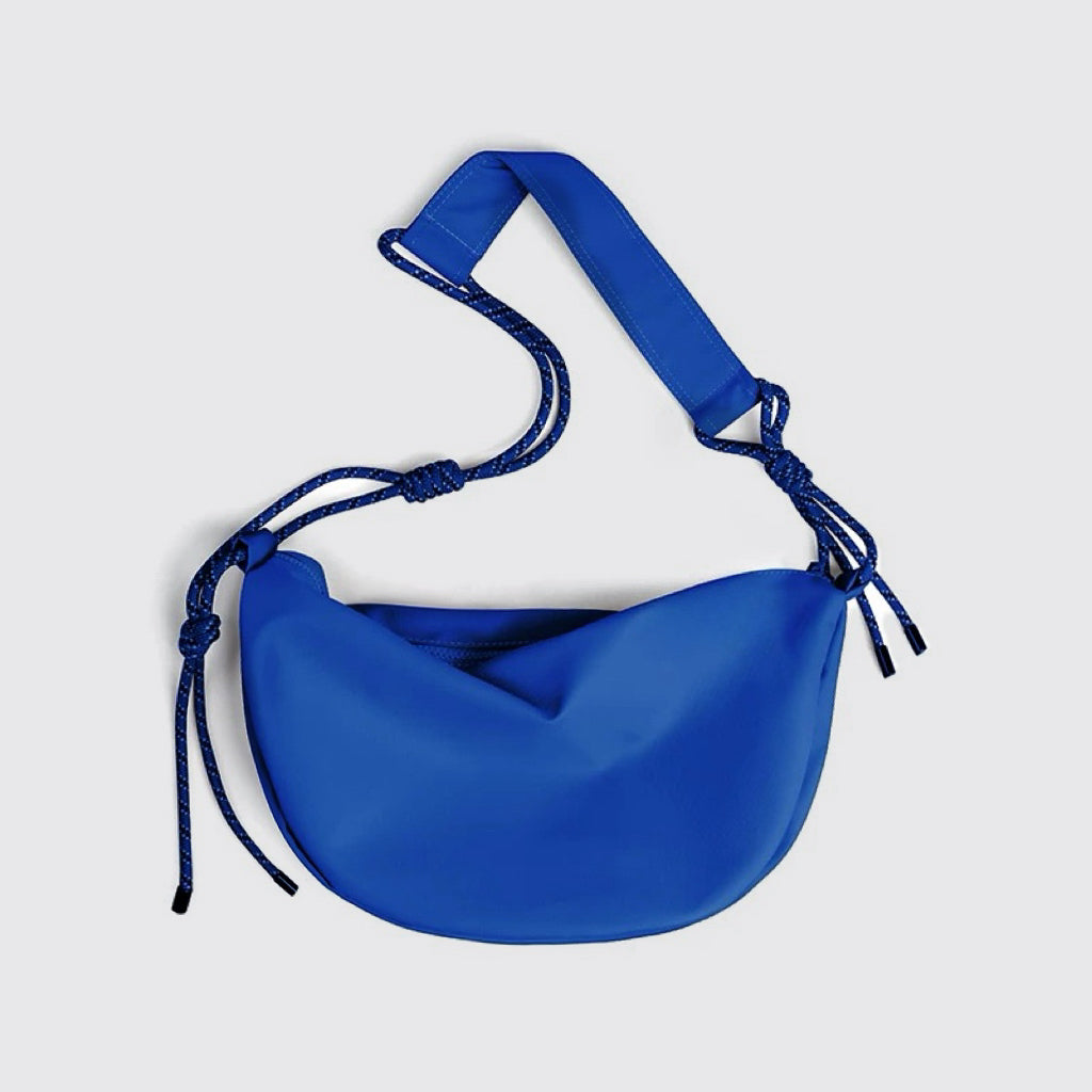 Casually Knotted Nylon Crescent Sling Bag