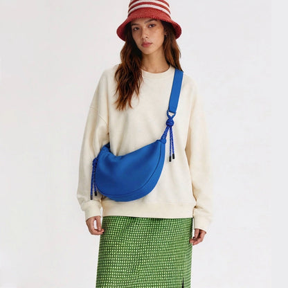 Casually Knotted Nylon Crescent Sling Bag