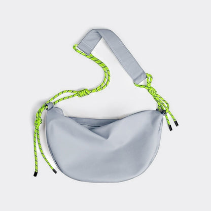 Casually Knotted Nylon Crescent Sling Bag