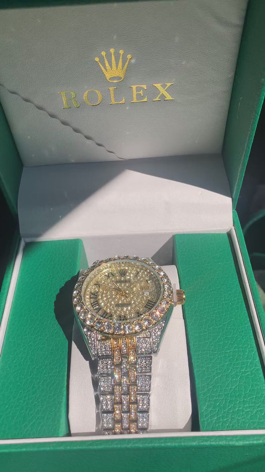 VVS Lab Diamond Rolex Watch Gold/silver Designer  “Pass Diamond Test”